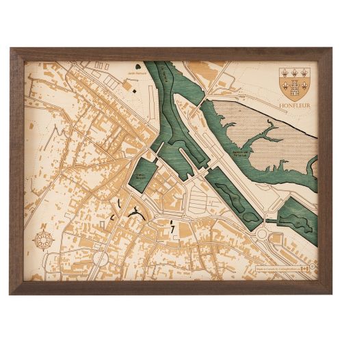 CUTTING BROTHERS 3D Map with Frame Honfleur - Multicolor 41x6x31 cm