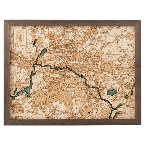 CUTTING BROTHERS 3D Map with Frame Berlin S - Multicolor 41x6x31 cm