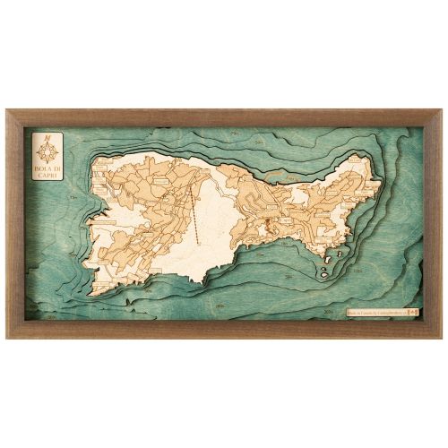 CUTTING BROTHERS 3D Map with Frame Capri S - Multicolor 41x6x20 cm