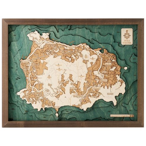 CUTTING BROTHERS 3D Map with Frame Ischia S - Multicolor 41x6x31 cm