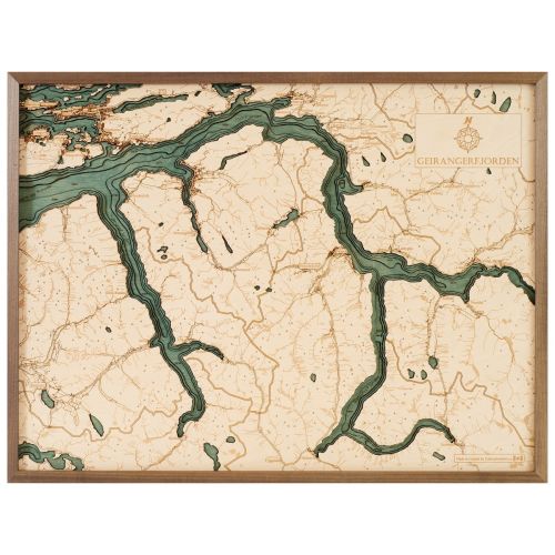 CUTTING BROTHERS 3D Map with Frame Geiranger Fjords L - Multicolor 81x6x61 cm