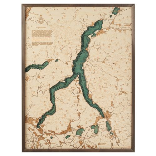 CUTTING BROTHERS 3D Map with Frame Lake Como L - Multicolor 61x6x81 cm