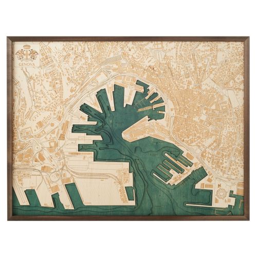 CUTTING BROTHERS 3D Map with Frame Genova - Multicolor 81x6x61 cm