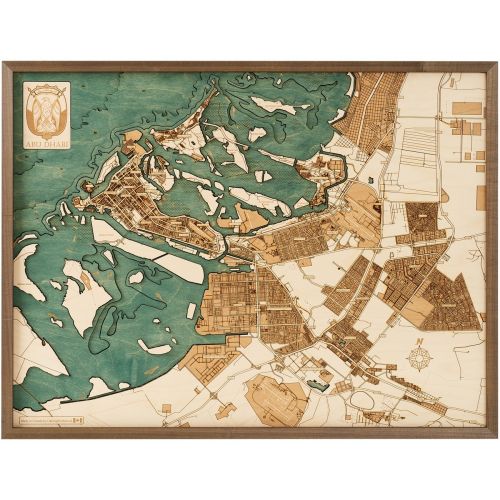 CUTTING BROTHERS 3D Map with Frame Abu Dhabi - Multicolor 81x6x61 cm