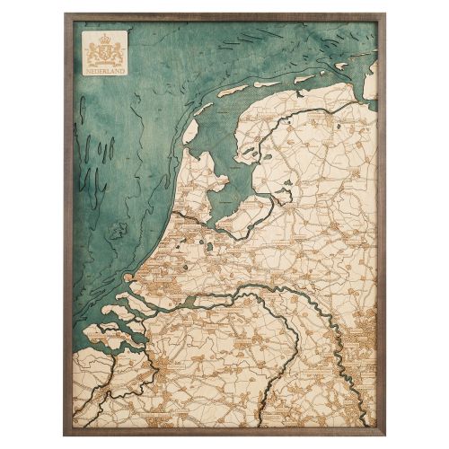 CUTTING BROTHERS 3D Map with Frame Holland - Multicolor 61x6x81 cm