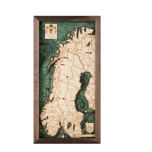 CUTTING BROTHERS 3D Map with Frame Norway S - Multicolor 41x6x81 cm