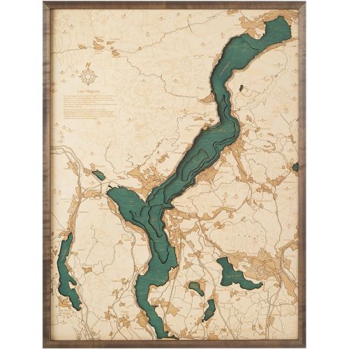 CUTTING BROTHERS 3D Map with Frame Lake Maggiore L - Multicolor 61x6x81 cm