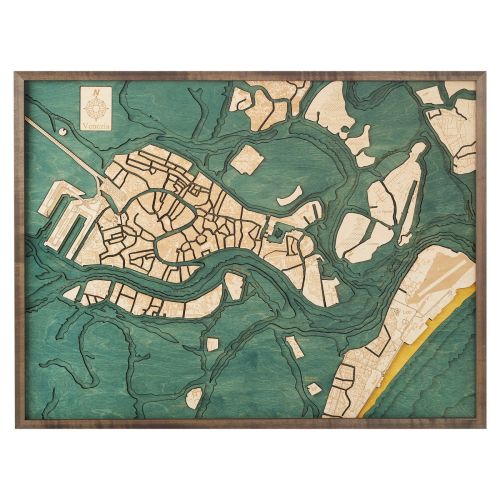 CUTTING BROTHERS 3D Map with Frame Venice L - Multicolor 81x6x61 cm