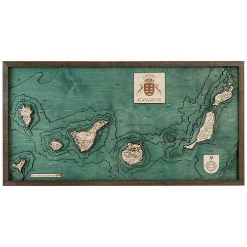 CUTTING BROTHERS 3D Map with Frame Canary Islands - Multicolor 81x6x41 cm