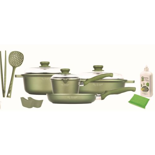 Risolì Set Batteria da Cucina GreenStone - Verde 36x36x8,5 cm