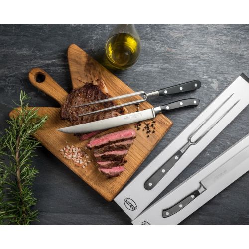 Sanelli Set di Coltelli da Cucina Ergoforge - Nero 44,5x7x5,5 cm