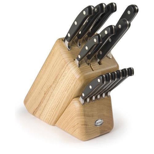 Sanelli Ceppo di Coltelli da Cucina Ergoforge - Nero 33x31x13 cm