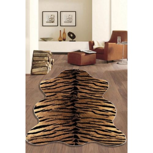 EPIKASA Tappeto Asimmetrico Tigre - Marrone 70x100x0,6 cm