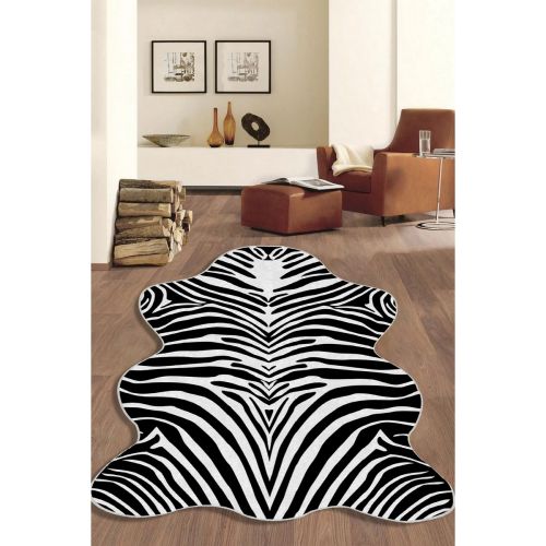 EPIKASA Tappeto Asimmetrico Zebra - Nero 90x120x0,6 cm