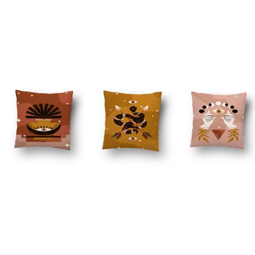 Epikasa Set 3 pcs Decorative Cushion Pillowcases Siirt - Multicolor 50x50x3,5 cm