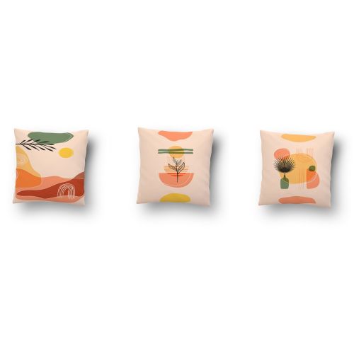 Epikasa Set 3 pcs Decorative Cushion Pillowcases Rize - Multicolor 50x50x3,5 cm