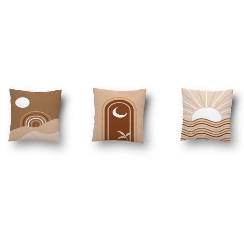 Epikasa Set 3 pcs Decorative Cushion Pillowcases Kepez - Multicolor 50x50x3,5 cm