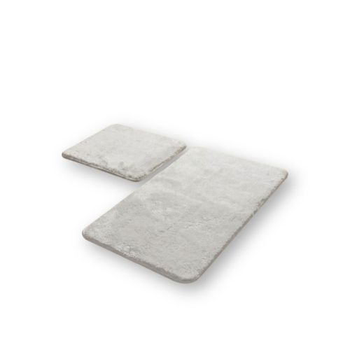 Epikasa Set 2 pcs Bathroom Carpets Plush - Grey 60x40x2 cm, 50x80x2 cm