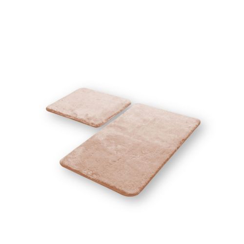 Epikasa Set 2 pcs Bathroom Carpets Plush - Pink 60x40x2 cm, 50x80x2 cm