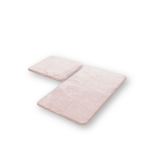 Epikasa Set 2 pcs Bathroom Carpets Plush - Pink 60x40x2 cm, 50x80x2 cm